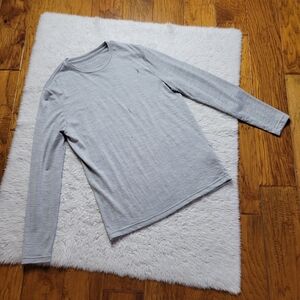 Unbound Merino Shirt Long Sleeve Men's Small 100% Merino Wool Baselayer Gray